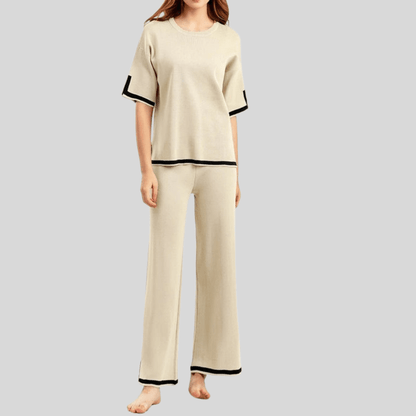 Blair | Women's Contrast Wide Leg Trousers Set