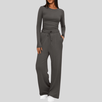 Noa | Women's Asymmetrical Wide-Leg Trousers Set