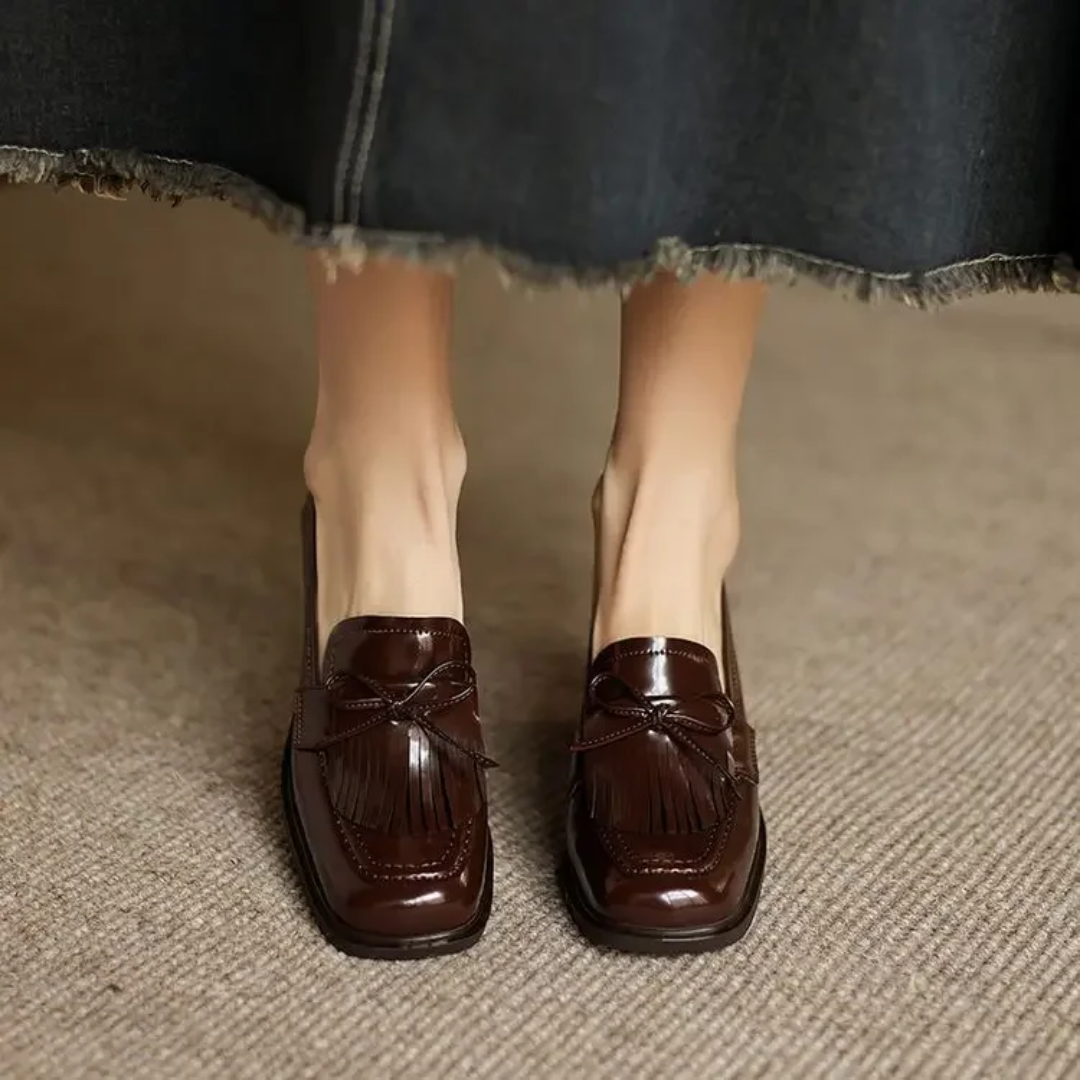 Blair | Damen-Loafer mit Quasten und Schleife sowie Blockabsatz