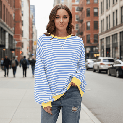 Indie | Women's Striped Long Sleeve Casual Top