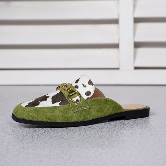 Noa | Women's Square Toe Slip-On Mule Loafer Flats