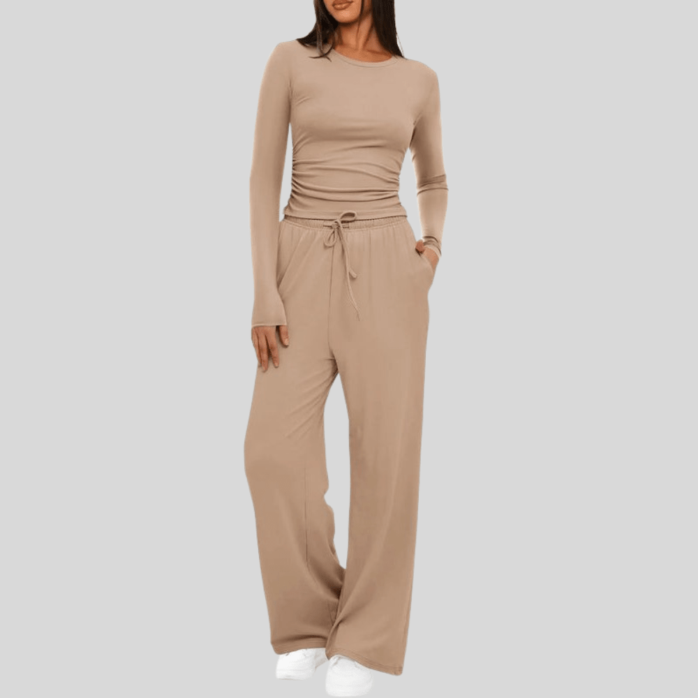 Noa | Women's Asymmetrical Wide-Leg Trousers Set