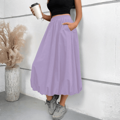 Faye | Women's High Waist Pleated Midi Skirt