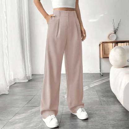 Mae | Women's High-Waisted Wide-Leg Draped Trousers