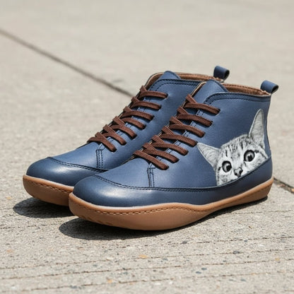 Tracey | Verspielte Damen-Stiefeletten mit Katzenmotiv