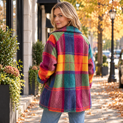 Gia | Women's Winter Plaid Oversized Coat