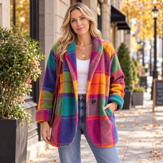 Gia | Women's Winter Plaid Oversized Coat