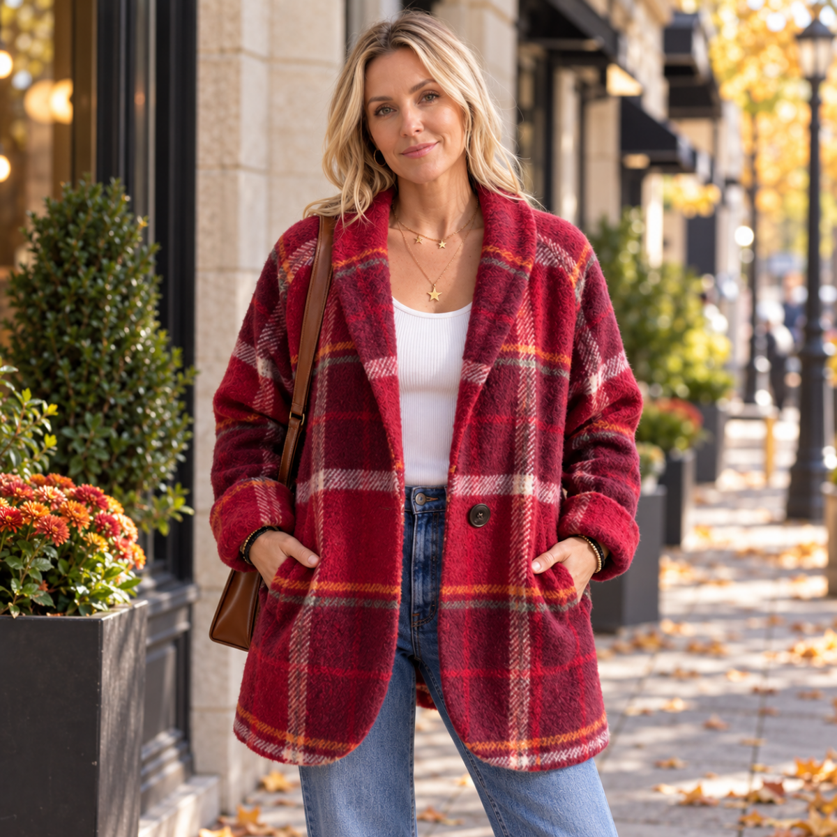 Gia | Women's Winter Plaid Oversized Coat