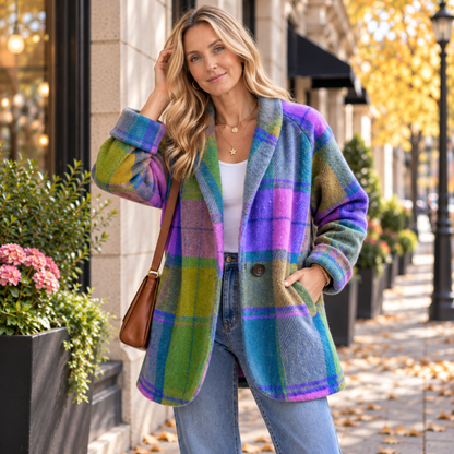Gia | Women's Winter Plaid Oversized Coat