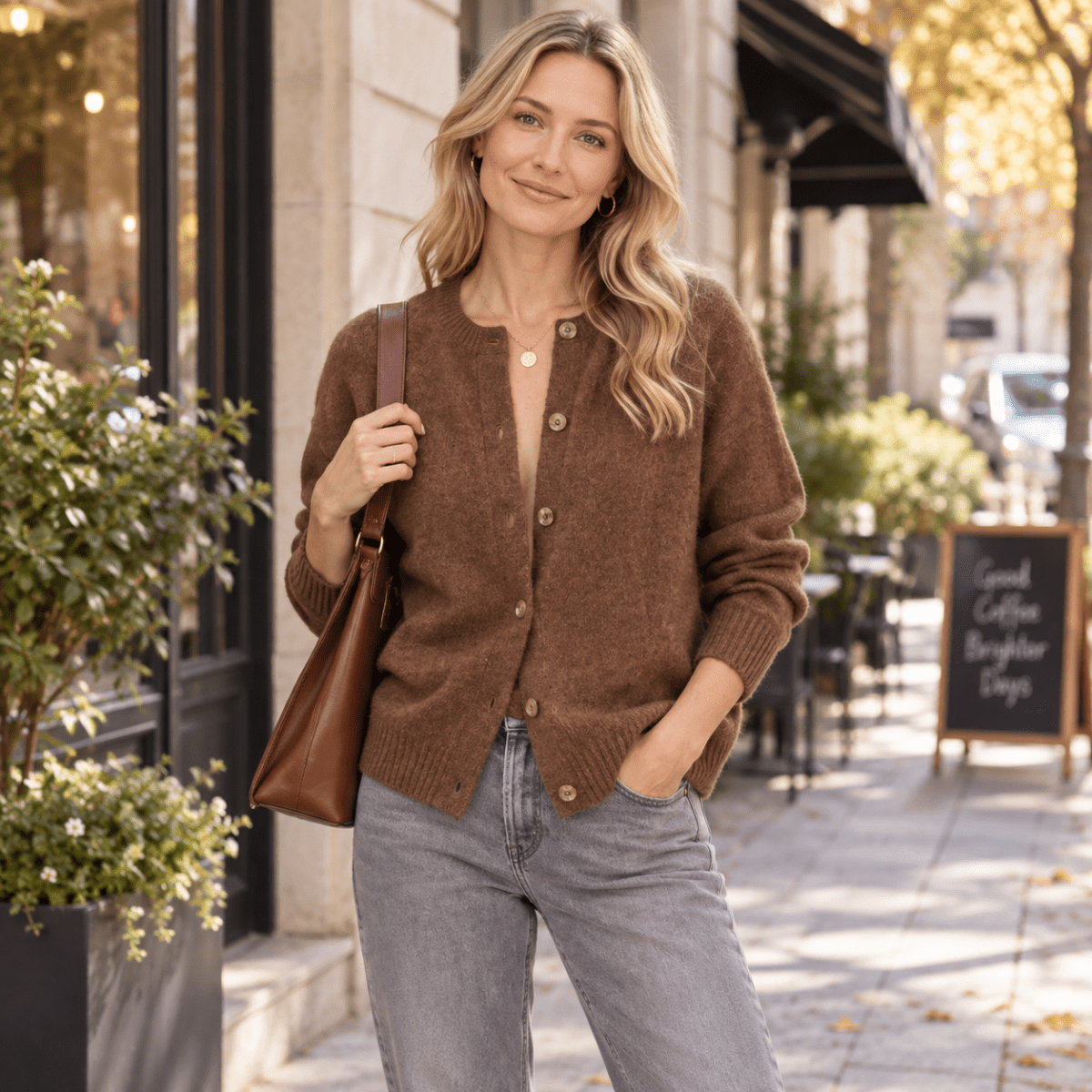 Margot | Damen-Cardigan mit übergroßen Knöpfen zum Layering