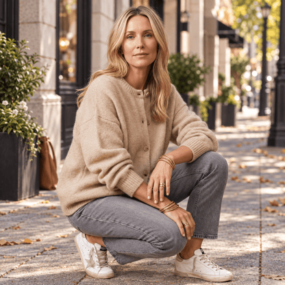 Margot | Damen-Cardigan mit übergroßen Knöpfen zum Layering