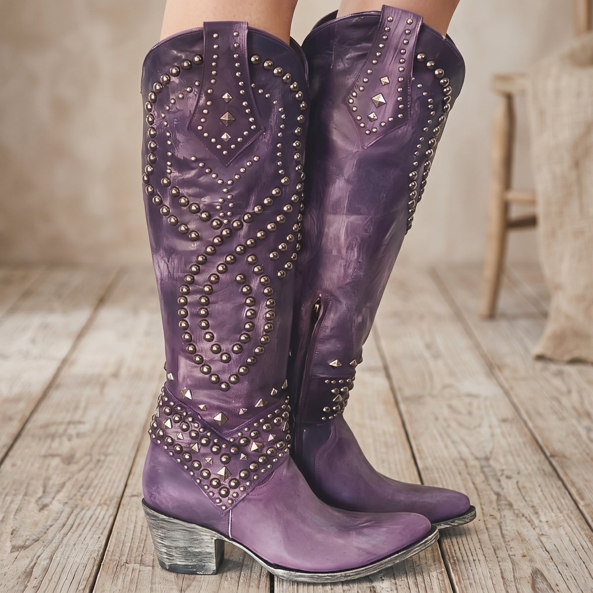 Juno | Women's Western Knee-High Block-Heel Boots