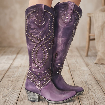Juno | Women's Western Knee-High Block-Heel Boots