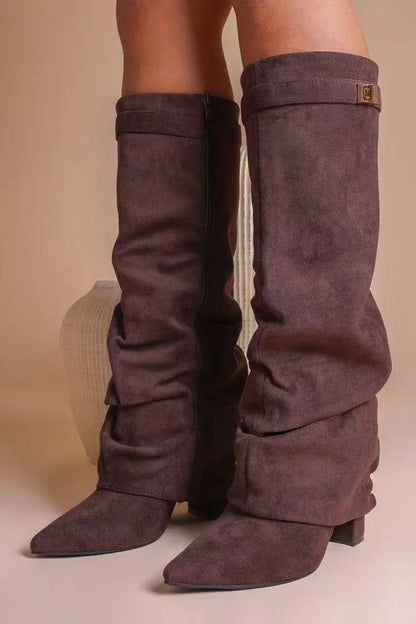 Quinn | Kniehohe Stiefel mit Blockabsatz für Damen