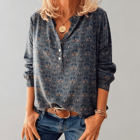 Tove | Women's Boho Print Long Sleeve Blouse