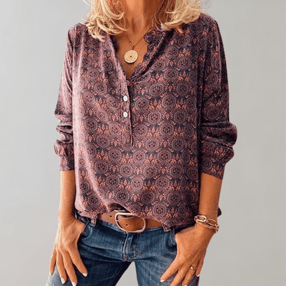 Tove | Women's Boho Print Long Sleeve Blouse