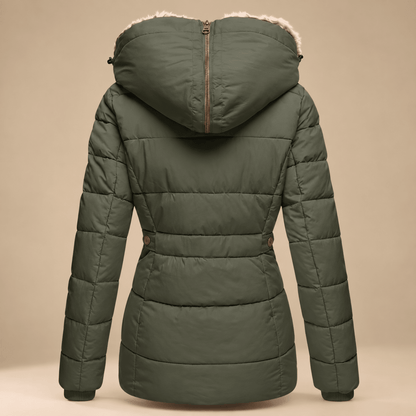 Kira | Gefütterte Damen-Winterjacke mit Kapuze für kaltes Wetter