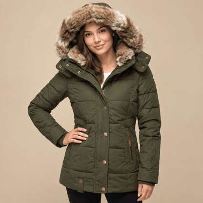 Kira | Gefütterte Damen-Winterjacke mit Kapuze für kaltes Wetter