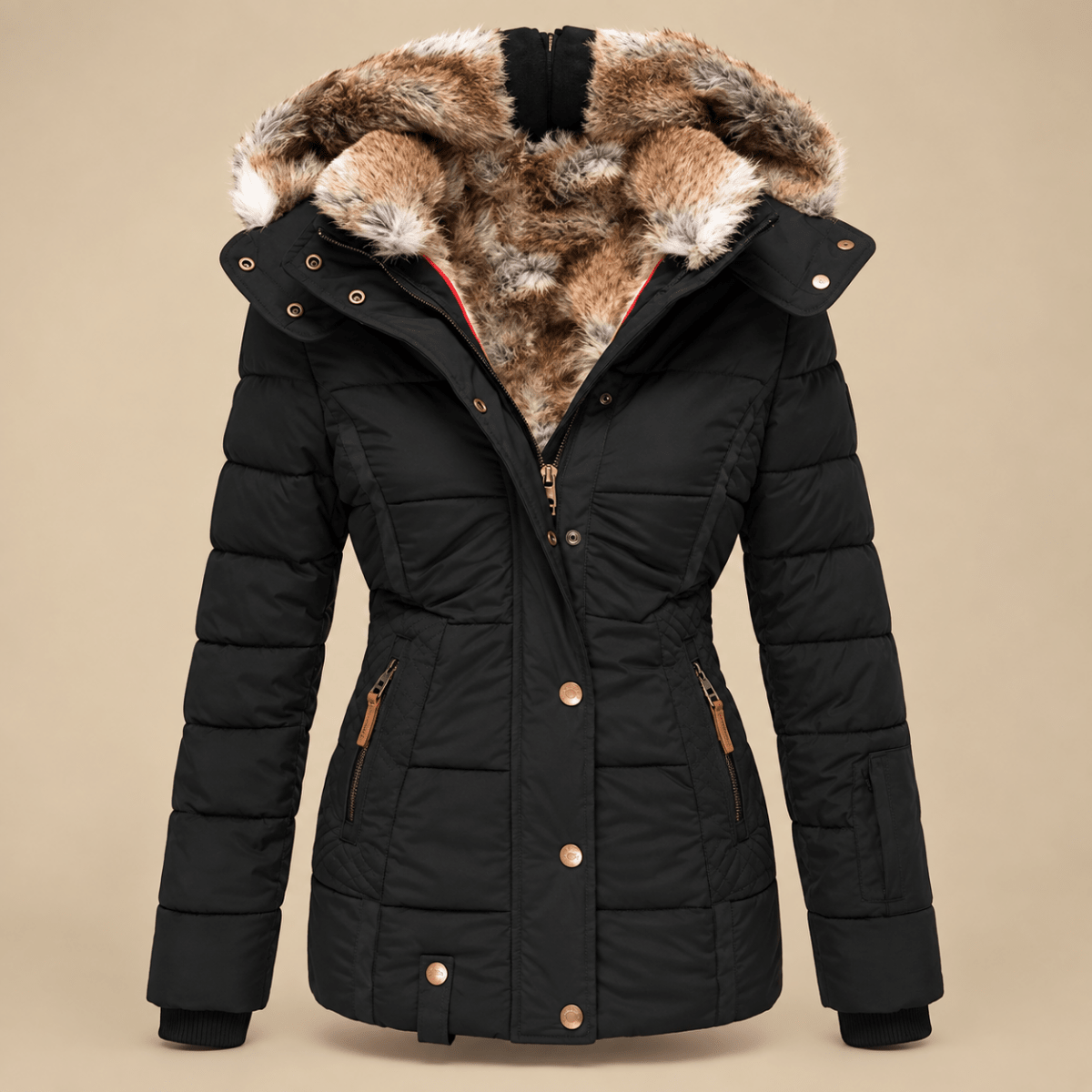 Kira | Gefütterte Damen-Winterjacke mit Kapuze für kaltes Wetter