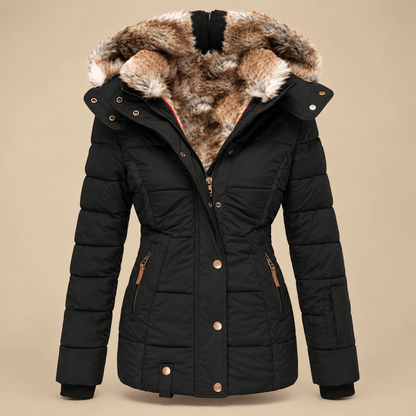 Kira | Gefütterte Damen-Winterjacke mit Kapuze für kaltes Wetter