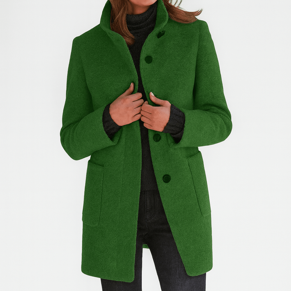 Bree | Damen-Mantel in Longline-Schnitt mit Knopfleiste und Kragen