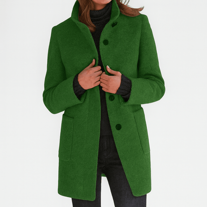 Bree | Damen-Mantel in Longline-Schnitt mit Knopfleiste und Kragen