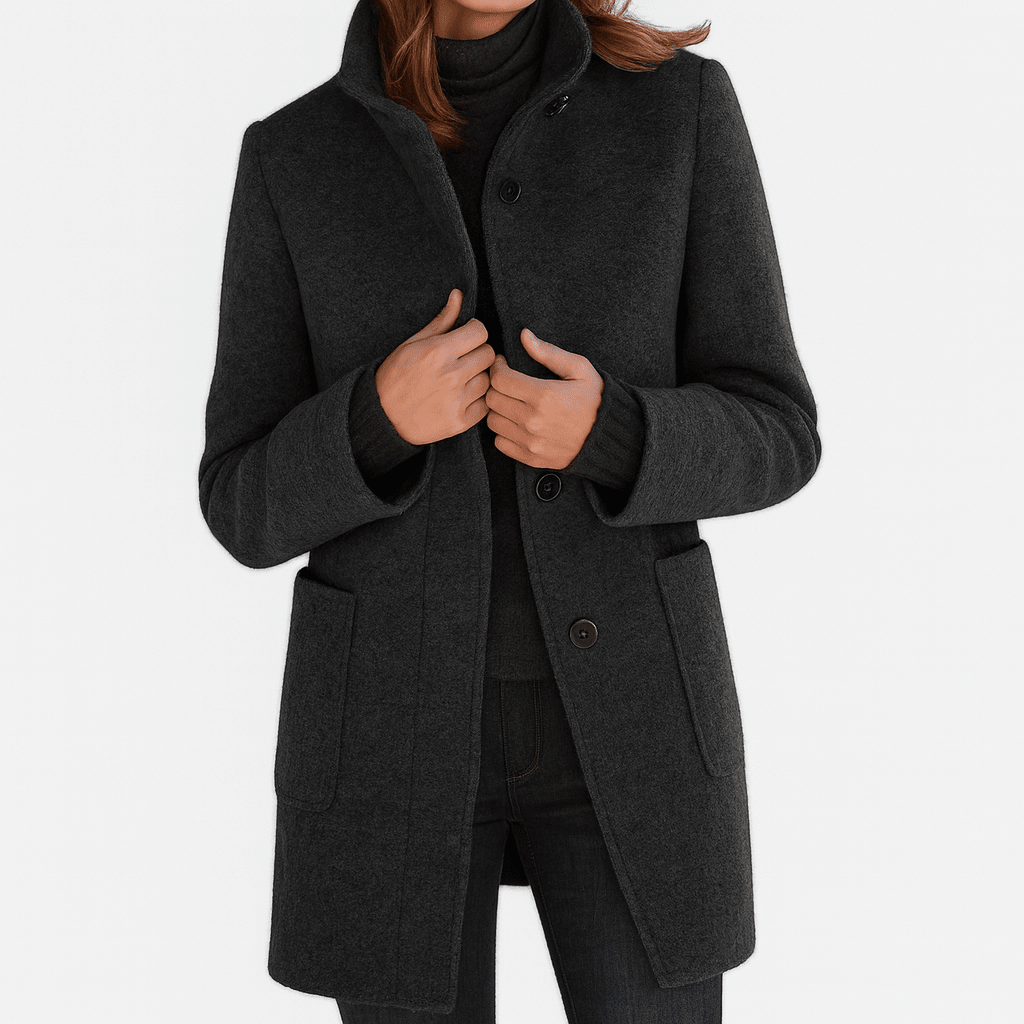 Bree | Damen-Mantel in Longline-Schnitt mit Knopfleiste und Kragen