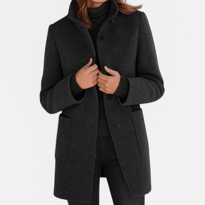 Bree | Damen-Mantel in Longline-Schnitt mit Knopfleiste und Kragen