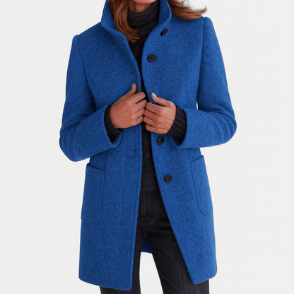 Bree | Damen-Mantel in Longline-Schnitt mit Knopfleiste und Kragen