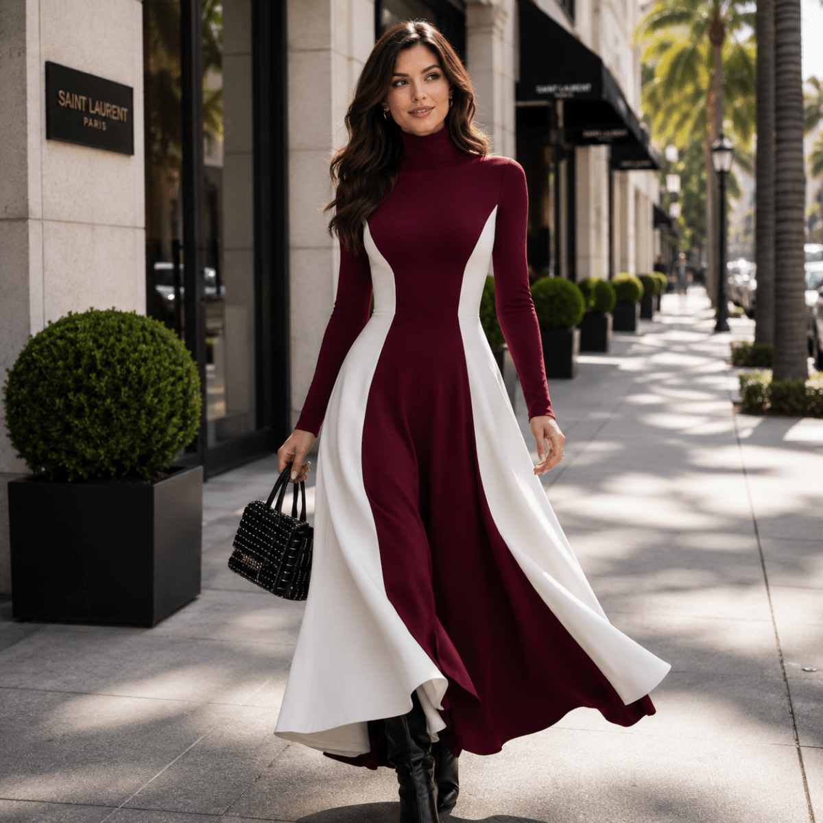 Alissa | Women's Long Sleeve Turtleneck Maxi Dress
