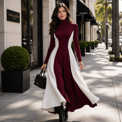 Alissa | Women's Long Sleeve Turtleneck Maxi Dress