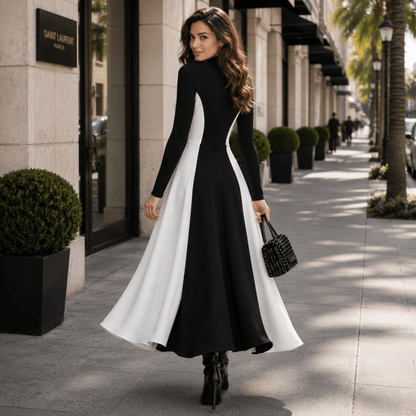 Alissa | Women's Long Sleeve Turtleneck Maxi Dress