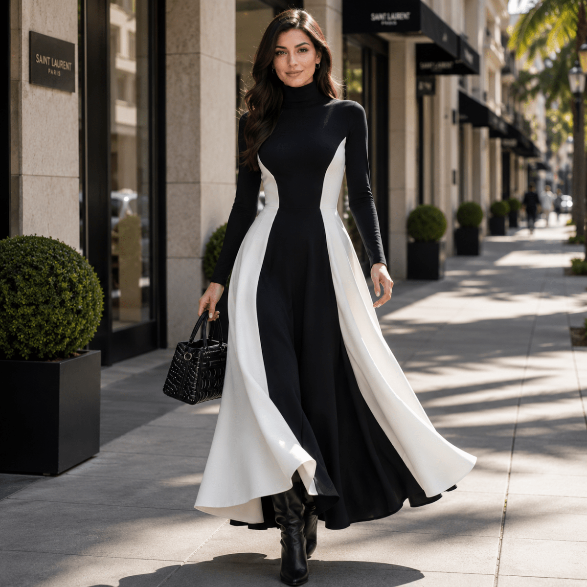 Alissa | Women's Long Sleeve Turtleneck Maxi Dress