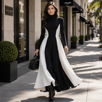 Alissa | Women's Long Sleeve Turtleneck Maxi Dress