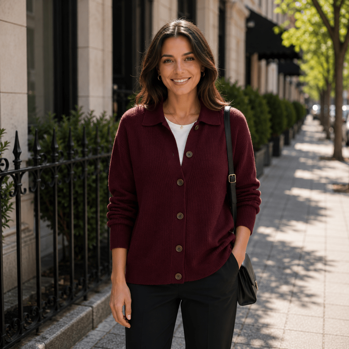 Indie | Women's Collared Button-Up Cardigan