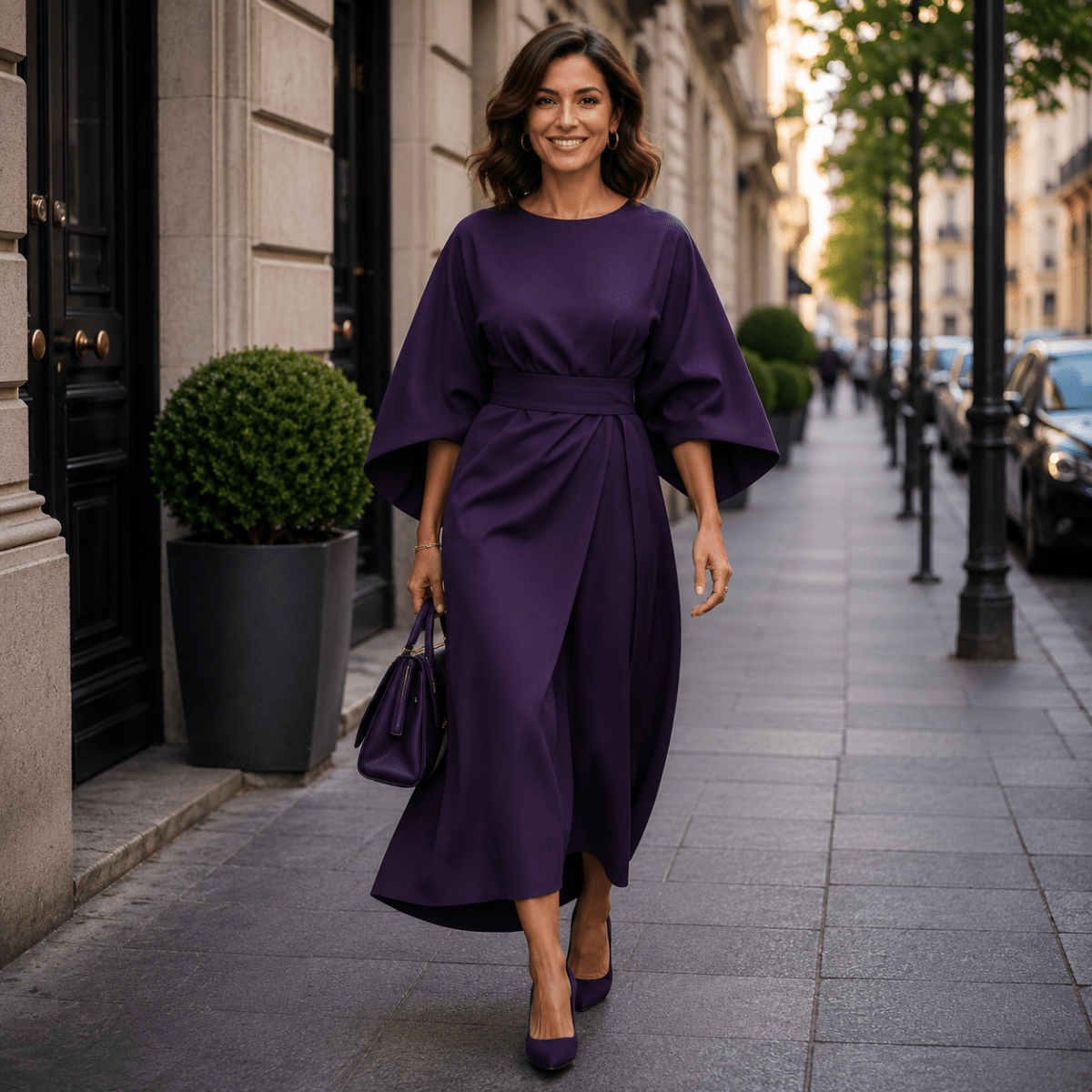 Romy | Women's Wrap-Front Belted Midi Dress