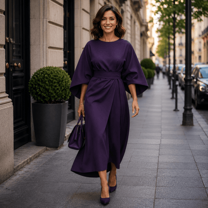 Romy | Women's Wrap-Front Belted Midi Dress