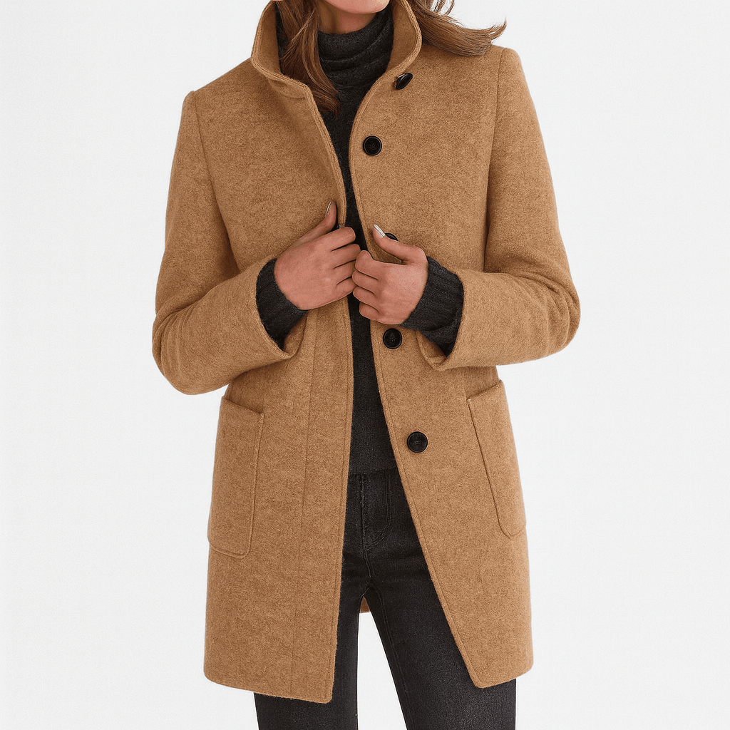 Bree | Damen-Mantel in Longline-Schnitt mit Knopfleiste und Kragen