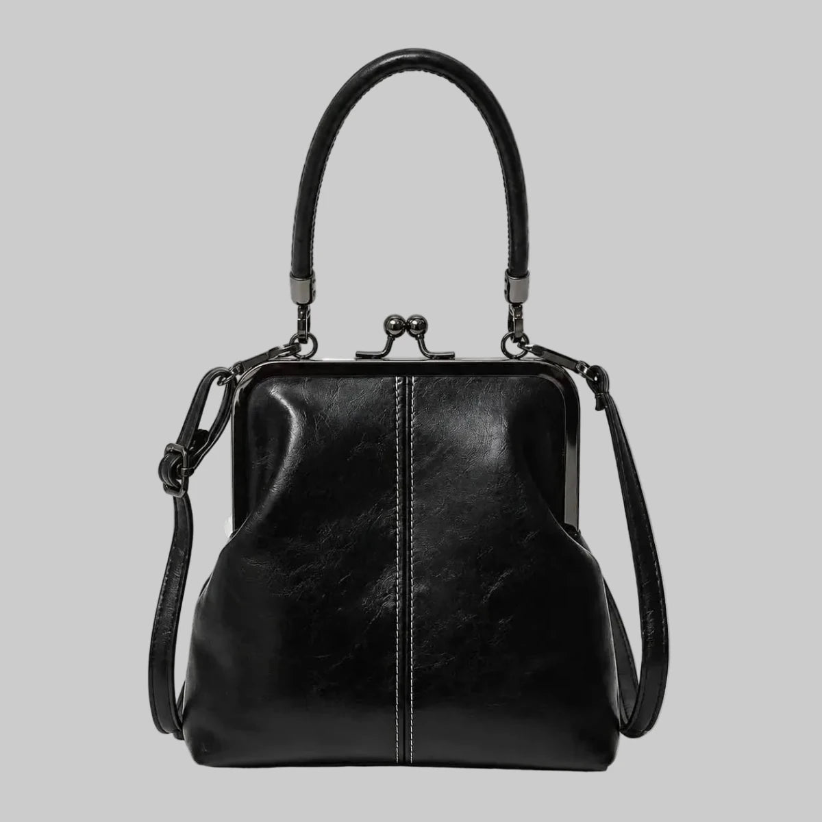 Quinn | Women's Kiss Lock Crossbody Bag with Handles
