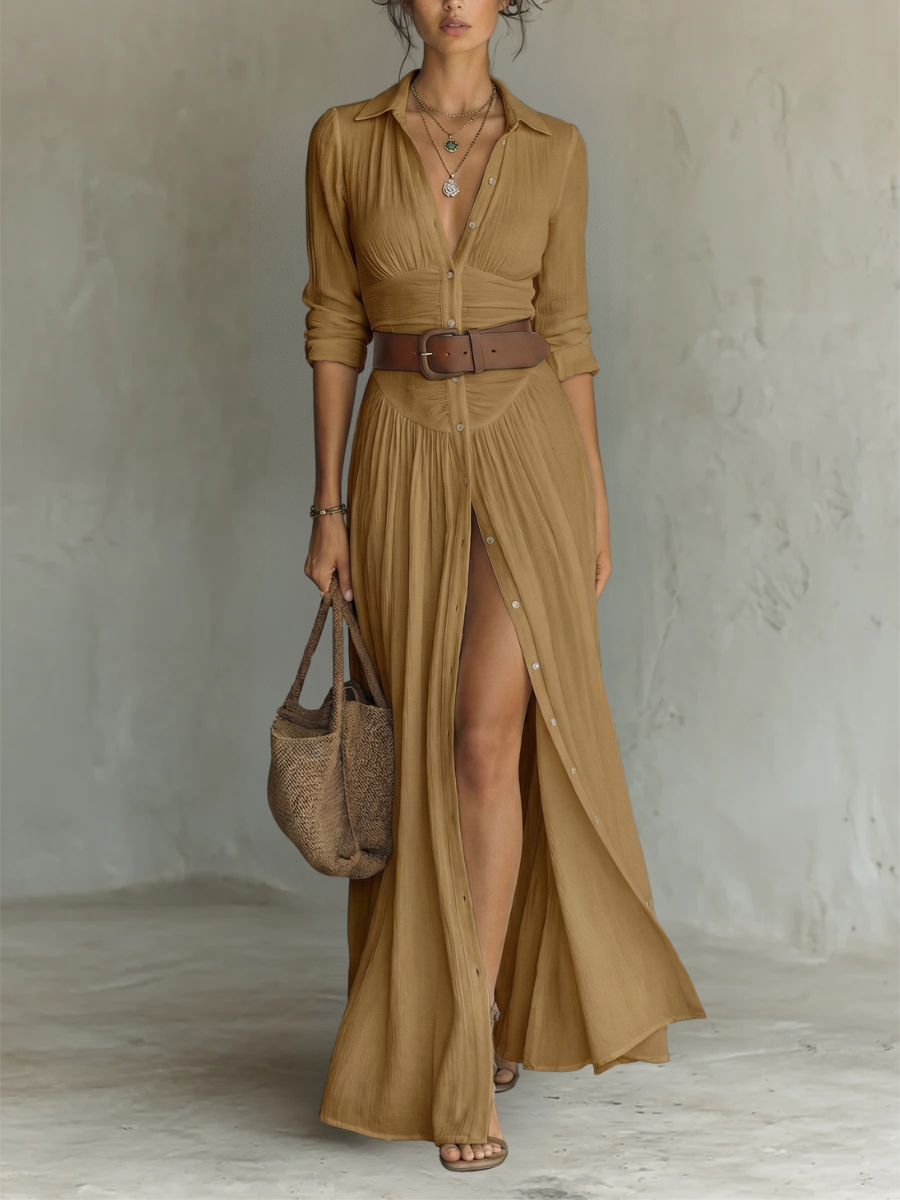 Tove | Women's Collared Long Sleeve Work Dress