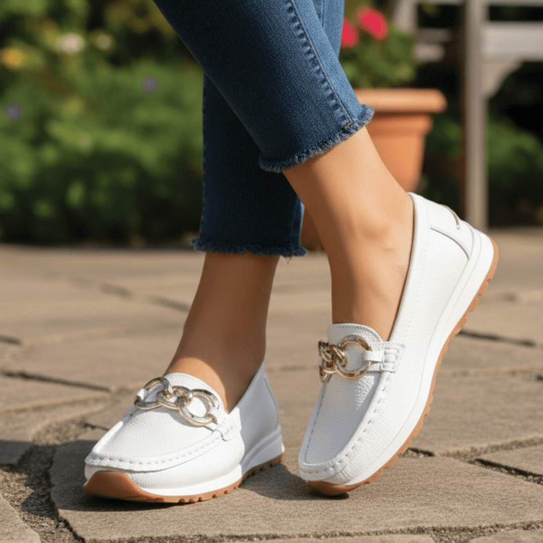 Reese | Women's Chain Loafers with Flat Wedge Sole