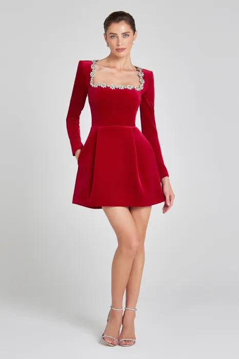 Blair | Women's Square Neck Mini Party Dress