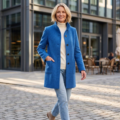 Bree | Damen-Mantel in Longline-Schnitt mit Knopfleiste und Kragen