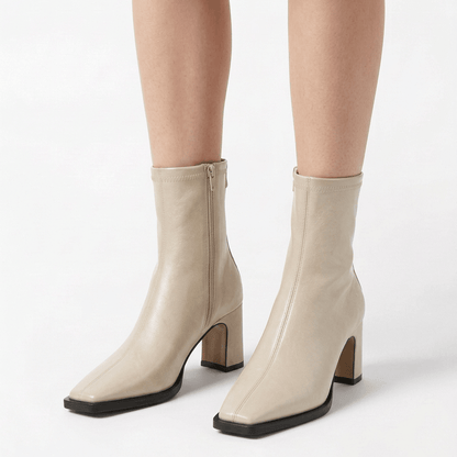 Liv | Women's Block-Heel Ankle Boots with Side Zip