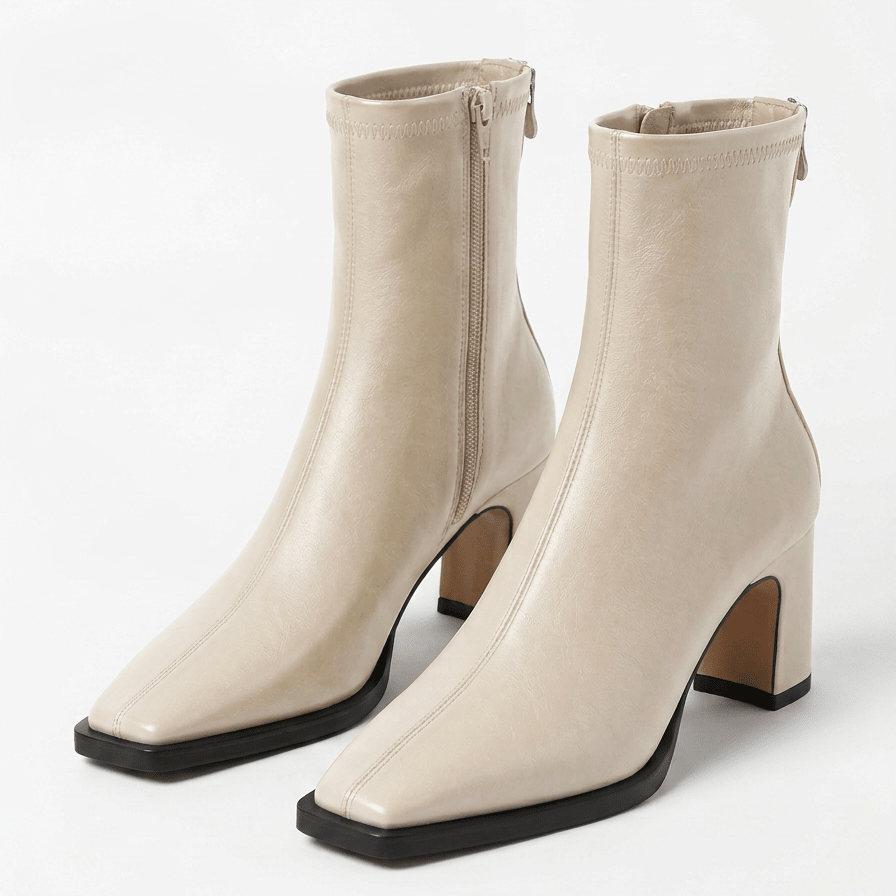 Liv | Women's Block-Heel Ankle Boots with Side Zip