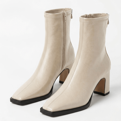 Liv | Women's Block-Heel Ankle Boots with Side Zip