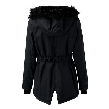 Juno | Women's Faux Fur Hooded Drawstring Coat