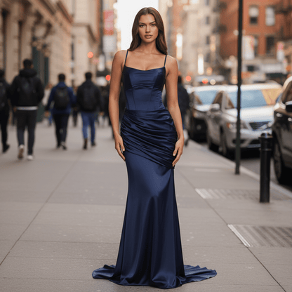 Remi | Women's Waist-Defining Maxi Evening Dress