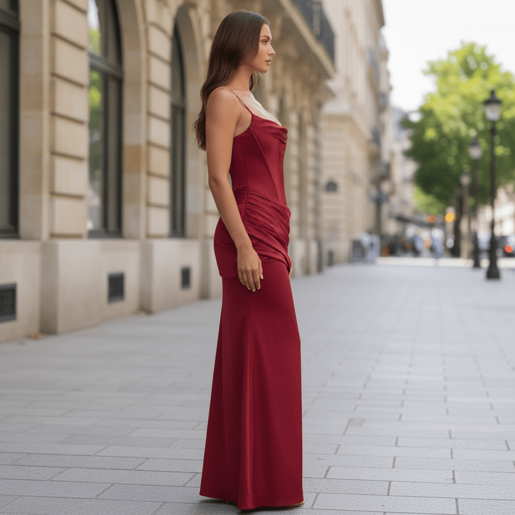 Remi | Women's Waist-Defining Maxi Evening Dress