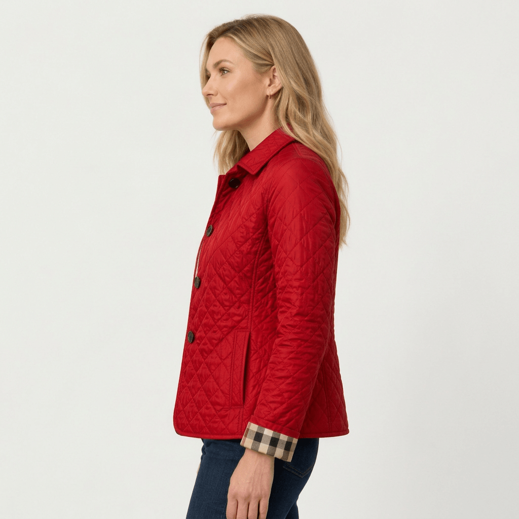 Nova | Damen-Steppjacke mit Knopfleiste und Kragen
